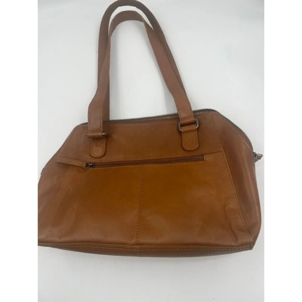Spikes & Sparrow Shoulder Bag Women Medium Cognac Brown Good Leather Zip Satchel